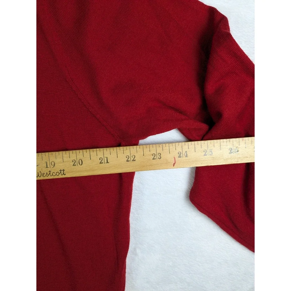 Polo Ralph Lauren‎ Mens Red V Neck Long Sleeve Merino Wool Sweater XL READ